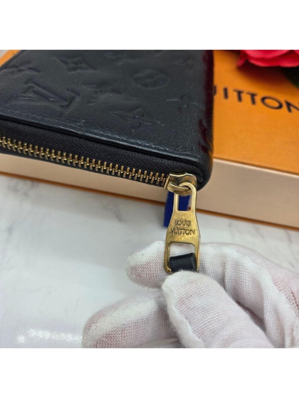 Louis Vuitton Monogram Empreinte Zippy Wallet Navy - Picture 9 of 15